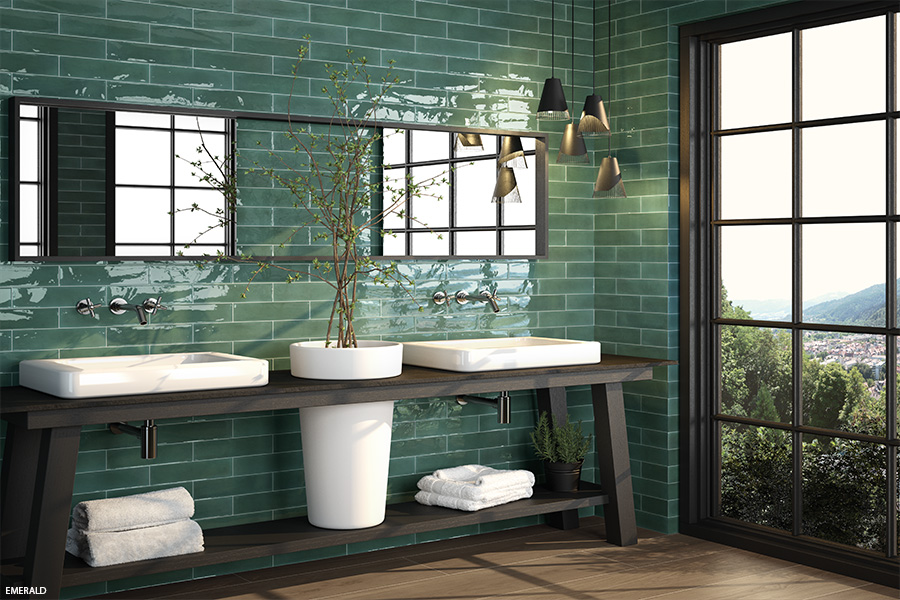 Modern Kitchen With Devon Sky Subway Tile Modern Kitchen With Devon Sky Subway Tile